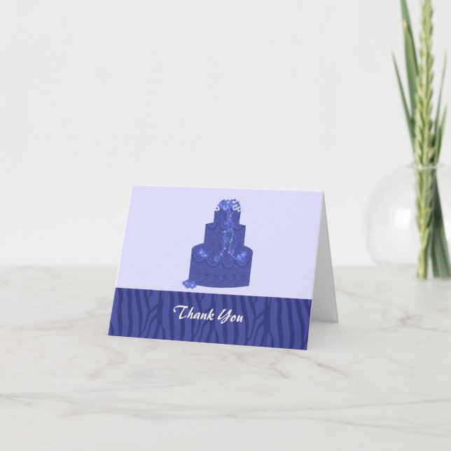 Gâteau de Mariage Bleu Royal Merci (Devant)