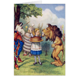 Gâteau d'offres d'Alice au lion et à la licorne