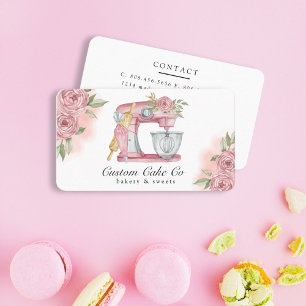 Gâteau Mixte Aquarelle + Carte de visite rose boul