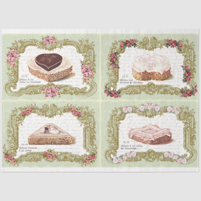 Gâteaux à la Crème Cake Decoupage Seidenpapier (Vorderseite)