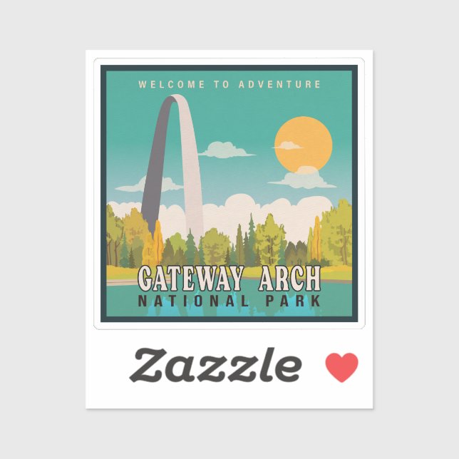Gateway Arch National Park - Missouri Saint Louis Aufkleber (Blatt)