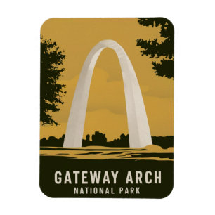 Gateway Arch National Park Retro-Reise-Kunst Magnet