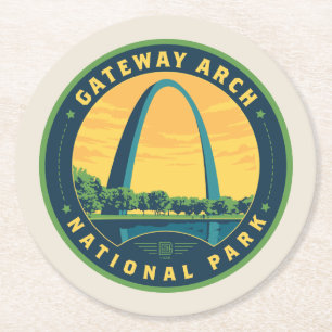 Gateway Arch National Park Runder Pappuntersetzer