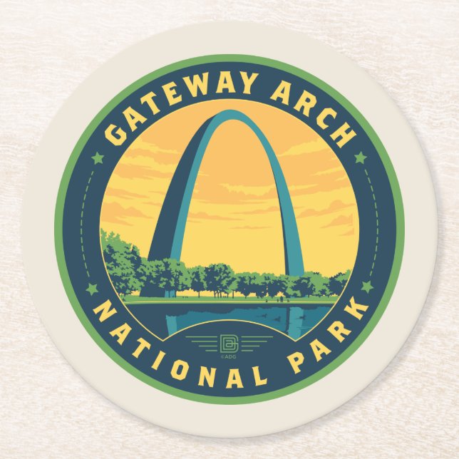Gateway Arch National Park Runder Pappuntersetzer (Vorderseite)