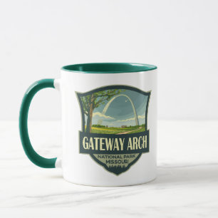 Gateway Arch Nationalpark Illustration Retro Art Tasse