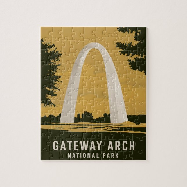 Gateway Arch Nationalpark Retro Art (Vertikal)