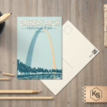 Gateway Arch Nationalpark Vintag Postkarte<br><div class="desc">Gateway Arch Vektorgrafik Design. Der Park liegt in St. Louis,  Missouri,  in der Nähe des Ausgangspunktes der Lewis und Clark Expedition.</div>