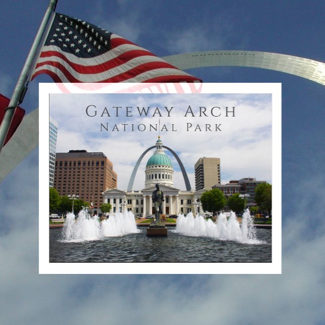 Gateway Arch, Old Courthouse, Runner, St. Louis Postkarte (Von Creator hochgeladen)