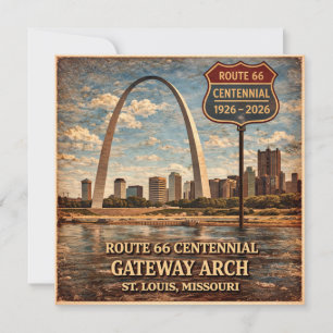 Gateway Arch Route 66 St Louis Reise-Grußkarte