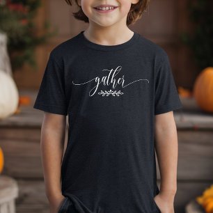 Gather Erntedank Fall Botanischer Minimalistischer Tri-Blend Shirt