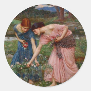 Gathering Rosebuds Runder Aufkleber