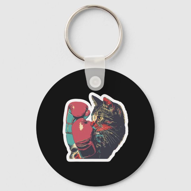 Gatito de Boxeo Cool Boxer Cat Boxing Handschuhe u Schlüsselanhänger (Vorderseite)