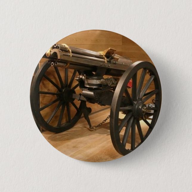 Gatlin Gewehr - ziviler Krieg Button (Vorderseite)