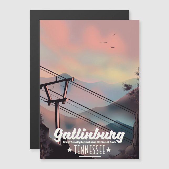 Gatlinburg Great Smoky Mountains Tennessee Magnetkarte (Vorne/Hinten)