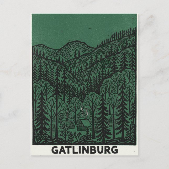 Gatlinburg Line drawing Postkarte (Vorderseite)