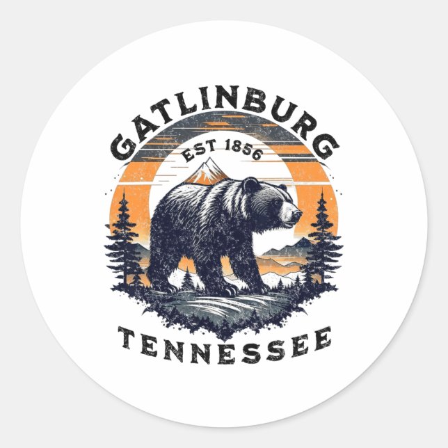 Gatlinburg  runder aufkleber (Vorderseite)