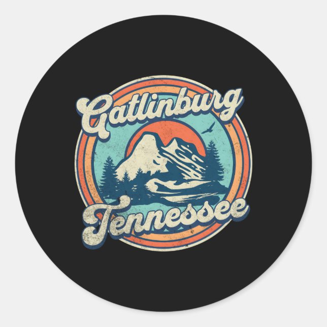 Gatlinburg Runder Aufkleber (Vorderseite)