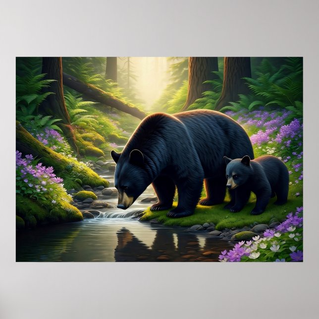 Gatlinburg Smoky Mountains: Schwarzer Bär Harmonie Poster (Vorne)