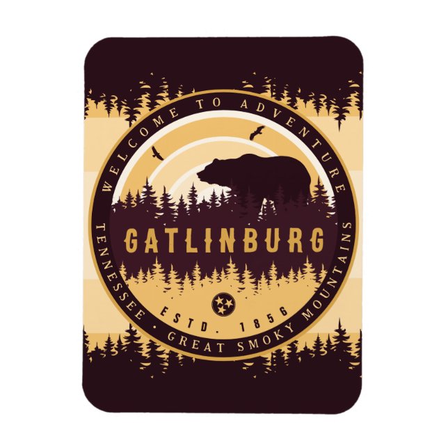 Gatlinburg Tennessee Bären Pine Trees Nature Magnet (Vertikal)