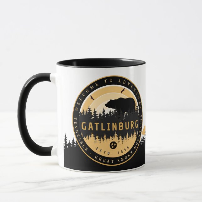 Gatlinburg Tennessee Bären Pine Trees Nature Tasse (Links)