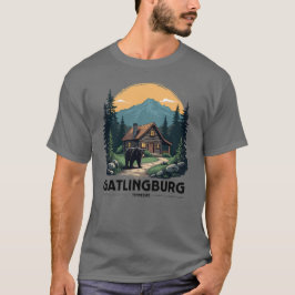 Gatlinburg Tennessee Cabin und Black Bear T-Shirt