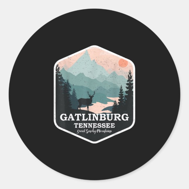 Gatlinburg Tennessee Große rauchige Berge Wandern Runder Aufkleber (Vorderseite)