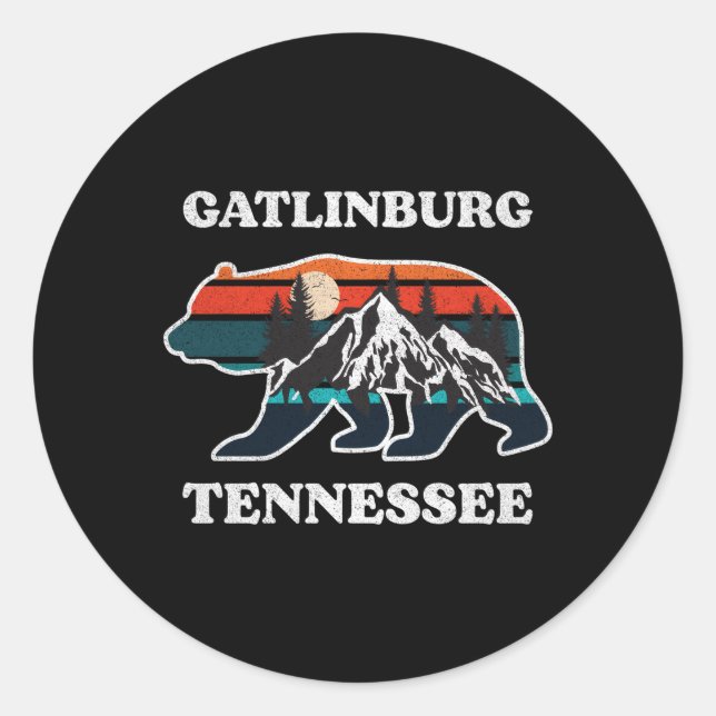 Gatlinburg Tennessee Grosser Smoky-Gebirgsbär Runder Aufkleber (Vorderseite)