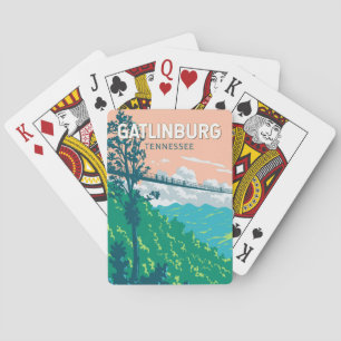 Gatlinburg Tennessee Illustration Kunst, Dichtung  Spielkarten