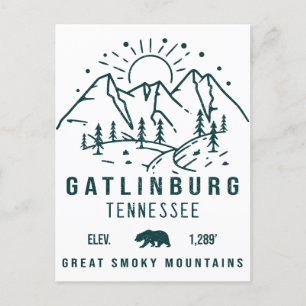 Gatlinburg Tennessee Minimalistisches Camping Souv Postkarte