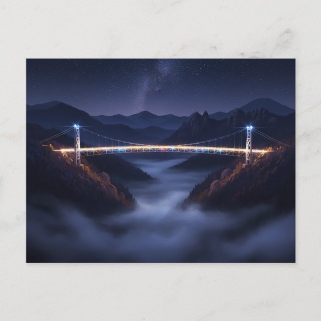 Gatlinburg , Tennessee Night Bridge Postkarte (Vorderseite)