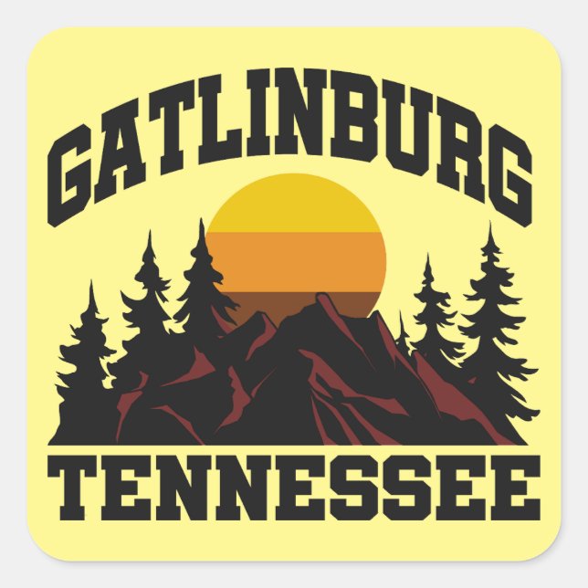 Gatlinburg, Tennessee Quadratischer Aufkleber (Vorderseite)
