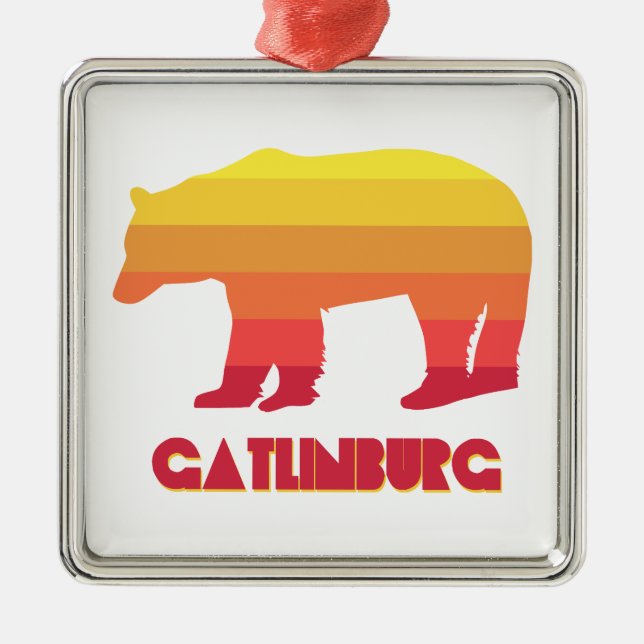 Gatlinburg Tennessee Rainbow Bear Ornament Aus Metall (Vorne)