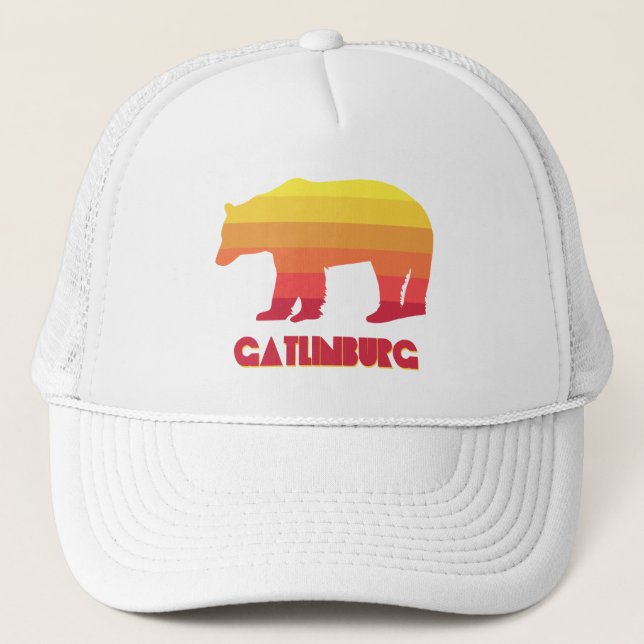 Gatlinburg Tennessee Rainbow Bear Truckerkappe (Vorderseite)