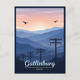 Gatlinburg Tennessee - rauchende Berge - Sonnenauf Postkarte