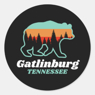 Gatlinburg Tennessee TN Cooler Bär Retro Vintage  Runder Aufkleber