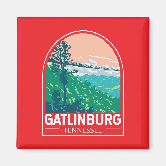 Gatlinburg Tennessee Travel Art Emblem Magnet (Vorne)