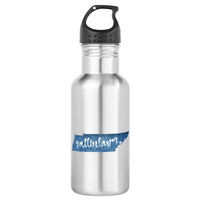 Gatlinburg Tennessee Wood Grain Edelstahlflasche (Vorderseite)