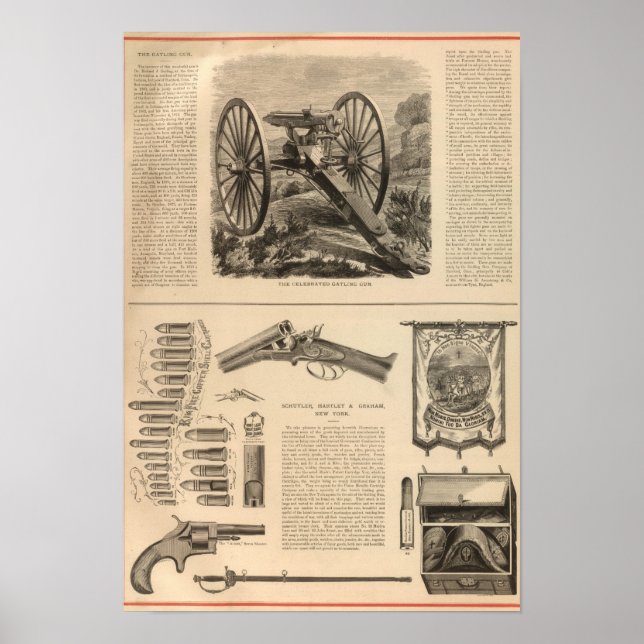 Gatling Gun Company Schuyler, Hartley und Graham Poster (Vorne)