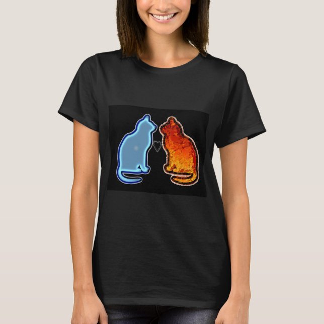 gato agua y fuego T-Shirt (Vorderseite)