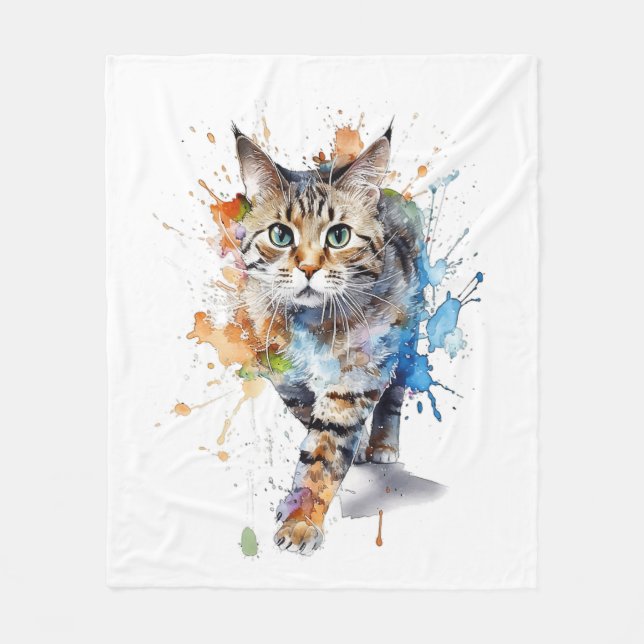 Gato en movimiento: belleza y gracia fleecedecke (Vorderseite)