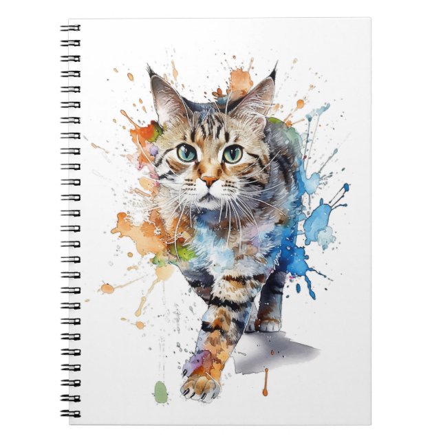 Gato en movimiento: belleza y gracia notizblock (Vorderseite)