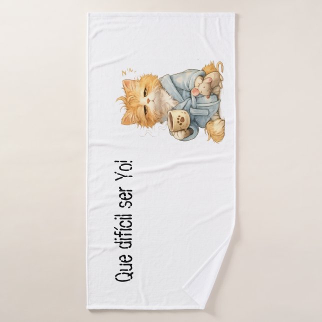 gato modelo (Serviette de bain)