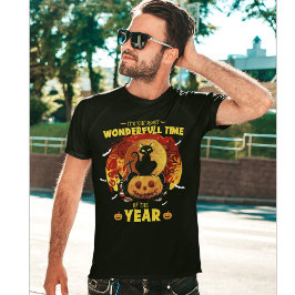 Gato Negro de Halloween Vintage Halloween T-Shirt