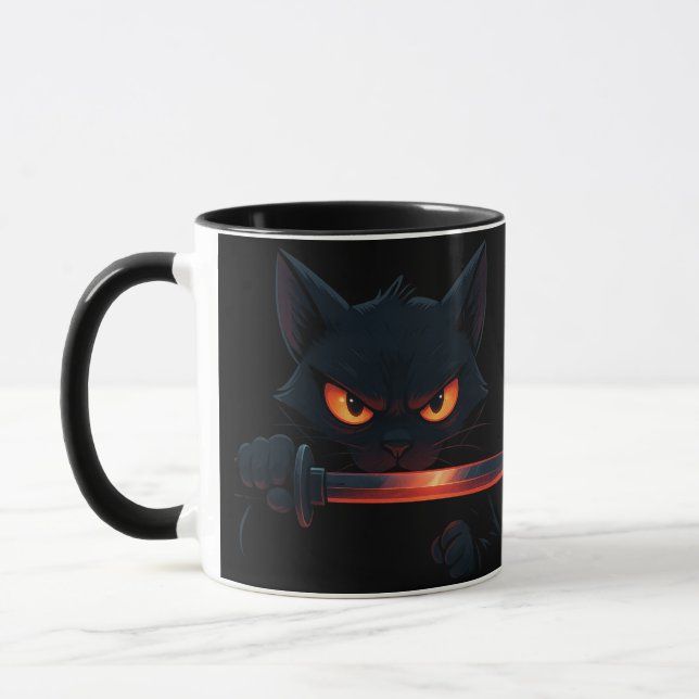 Gato samurái con katana – Estilo japonés Tasse (Links)