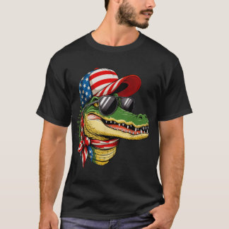 Gator Alligator Crocodile 4. Juli gibt Männern T-Shirt