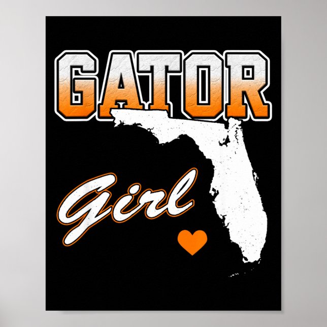 Gator Girl Florida Heart Map Souvenir Gift For Wom Poster (Vorne)