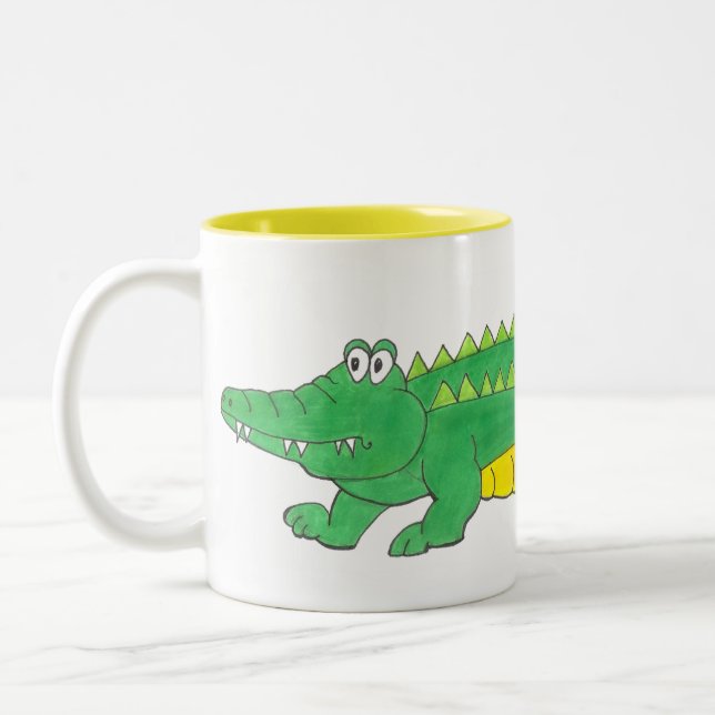 Gator Mug d'alligator vert et jaune (Gauche)