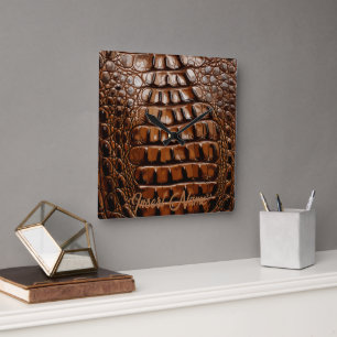 Gator-Textur Quadratische Wanduhr