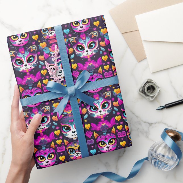 😻 Gatos de Muertos Fiesta Geschenkpapier (Schenken)