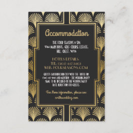 Gatsby Art Deco 1920er Jahre Unterkunft Hochzeitsf Begleitkarte